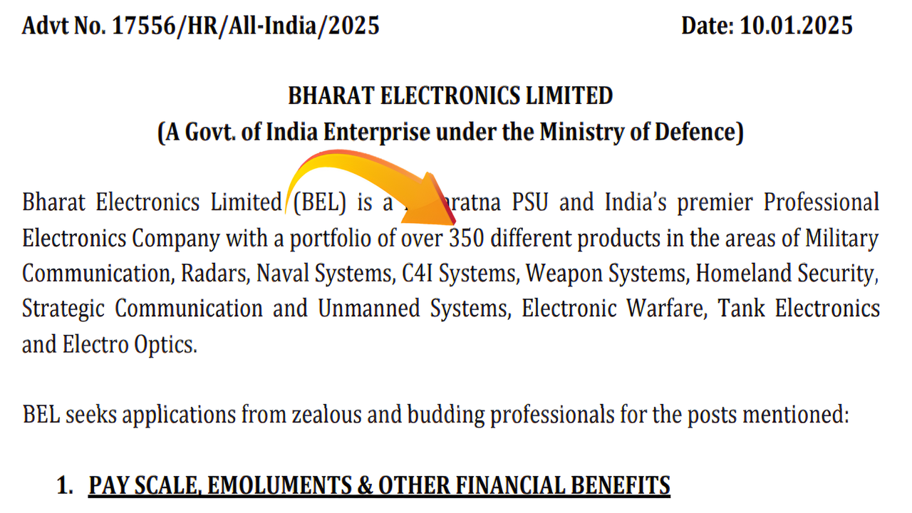 BEL PE 350 Vacancy 2025