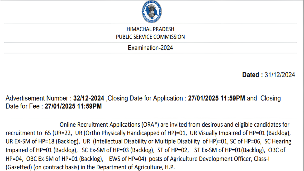 HPPSC ADO Vacancy 2025
